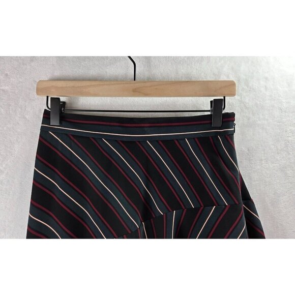 Ann Taylor Black Swirl Skirt Tulip Stiped Red Cream Gray Career Wear Sexy Fun Fl - Picture 4 of 13